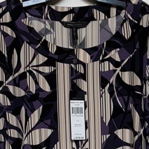 NWT BCBGMAXARIA “CALICO” Dress, Black /Combo, Size L